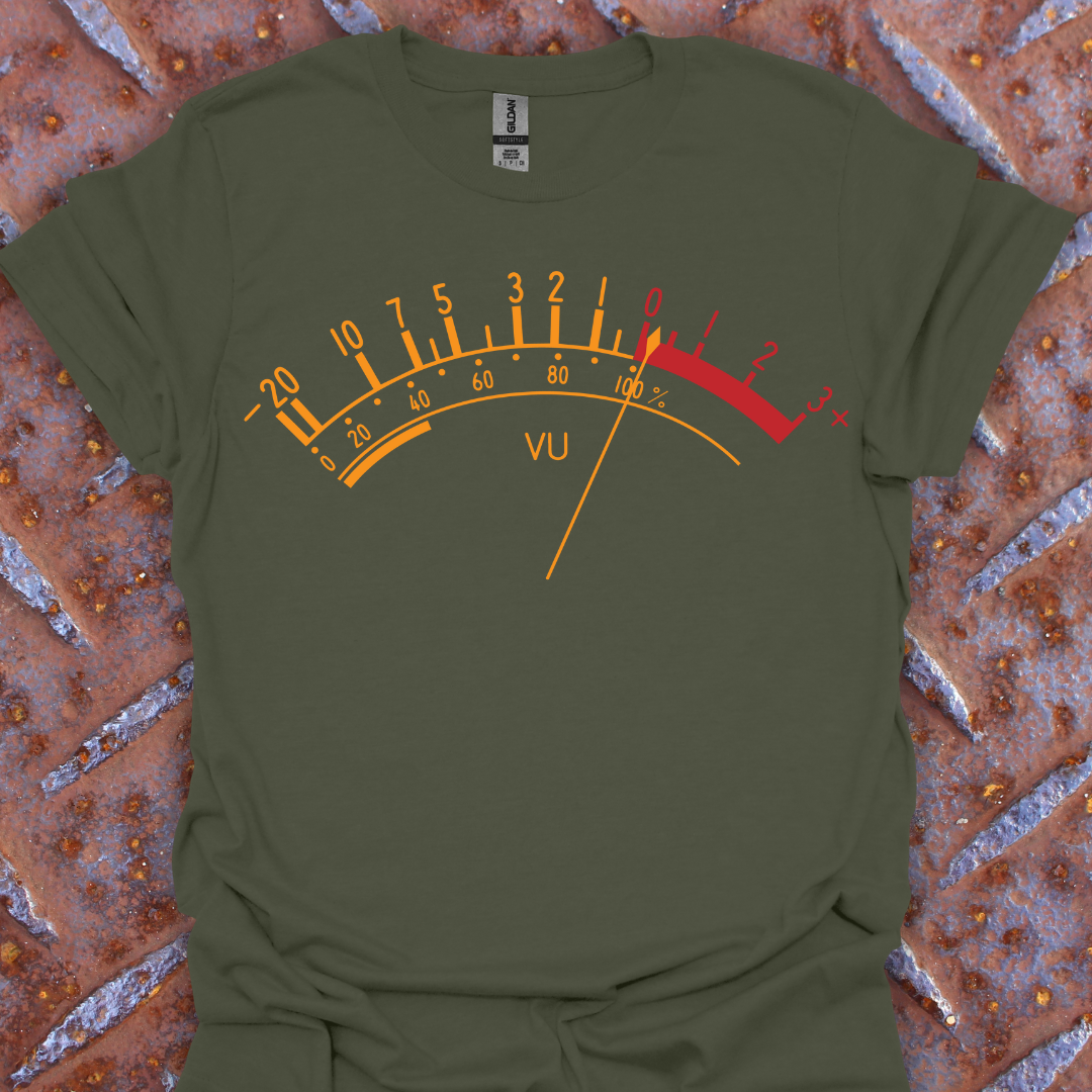Vintage VU Meter Graphic Tee for Music Lovers